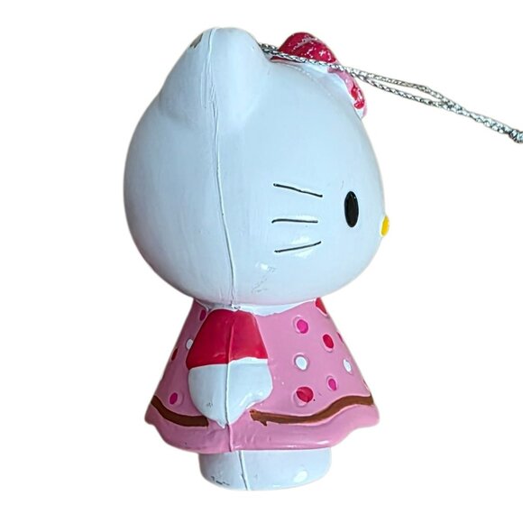 2011 Sanrio Hello Kitty Christmas Ornament Pink Polka Dot Dress Cat Kurt Adler - Picture 3 of 9